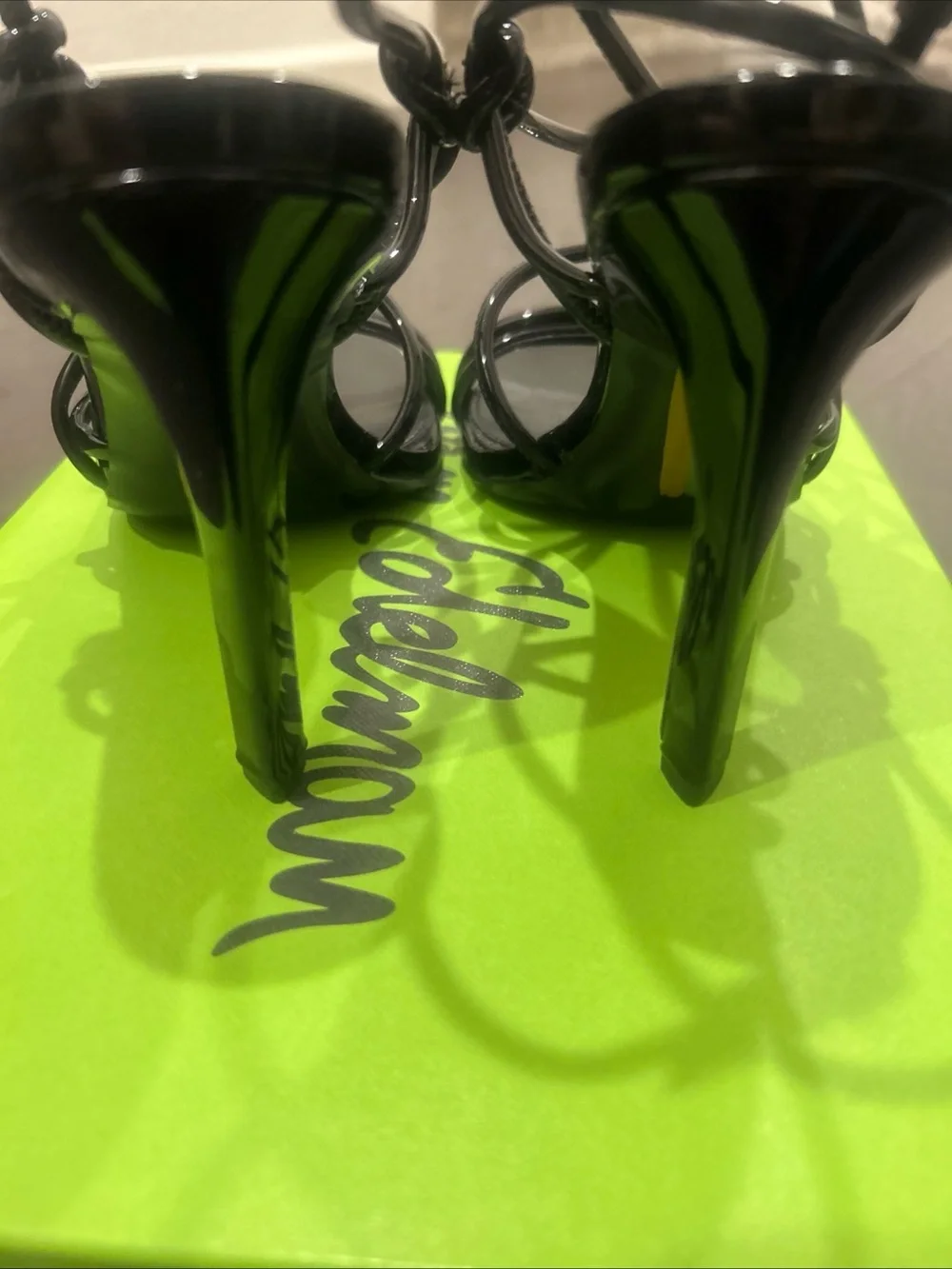 Sam edelman heels Sandals Isadora Black Patent Stelitto Strap Buckle Sz 6 $ 145
